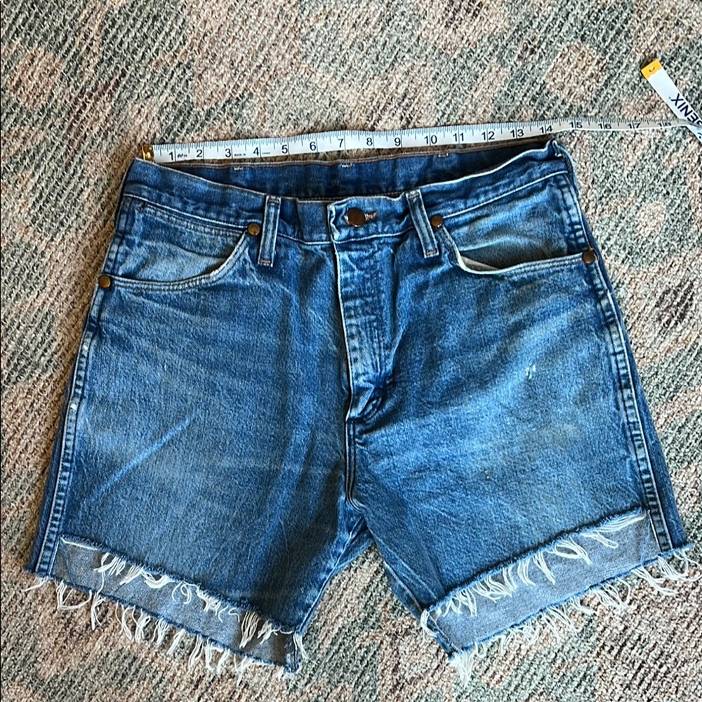 Vintage Wrangler Blue Denim Cutoff Shorts - Picture 2 of 5
